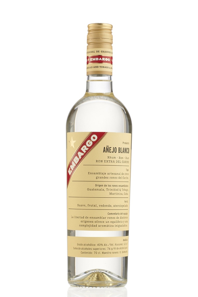 [9000009] Embargo Anejo blanco - Rum extra del Caribe - 70 cl